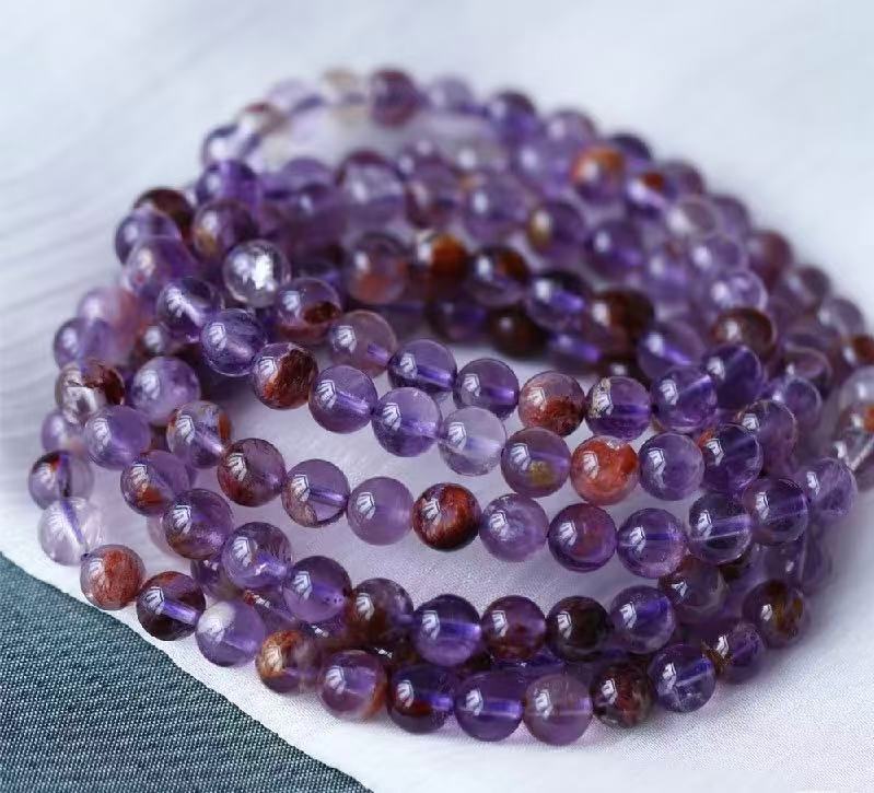 Amethyst Phantom Triple-Wrap Bracelet